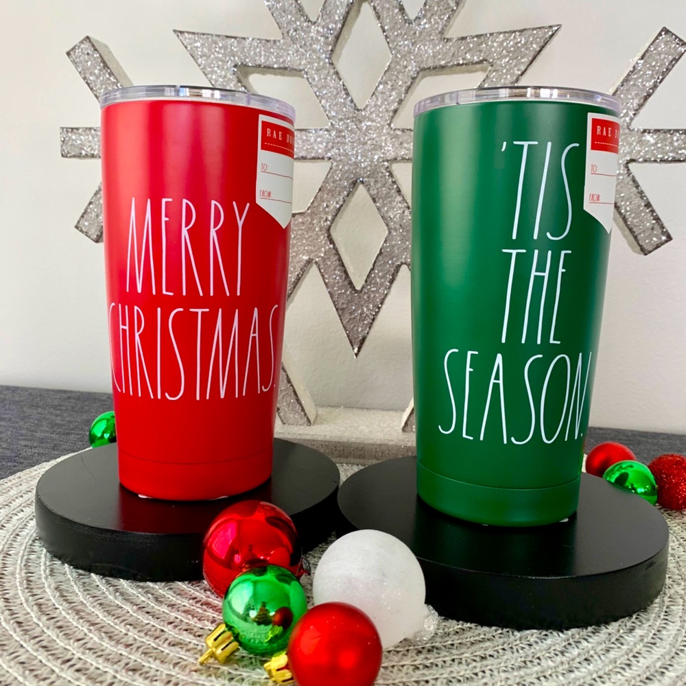 HP Rae Dunn ‘TIS SEASON+MERRY CHRISTMAS’ Tumblers